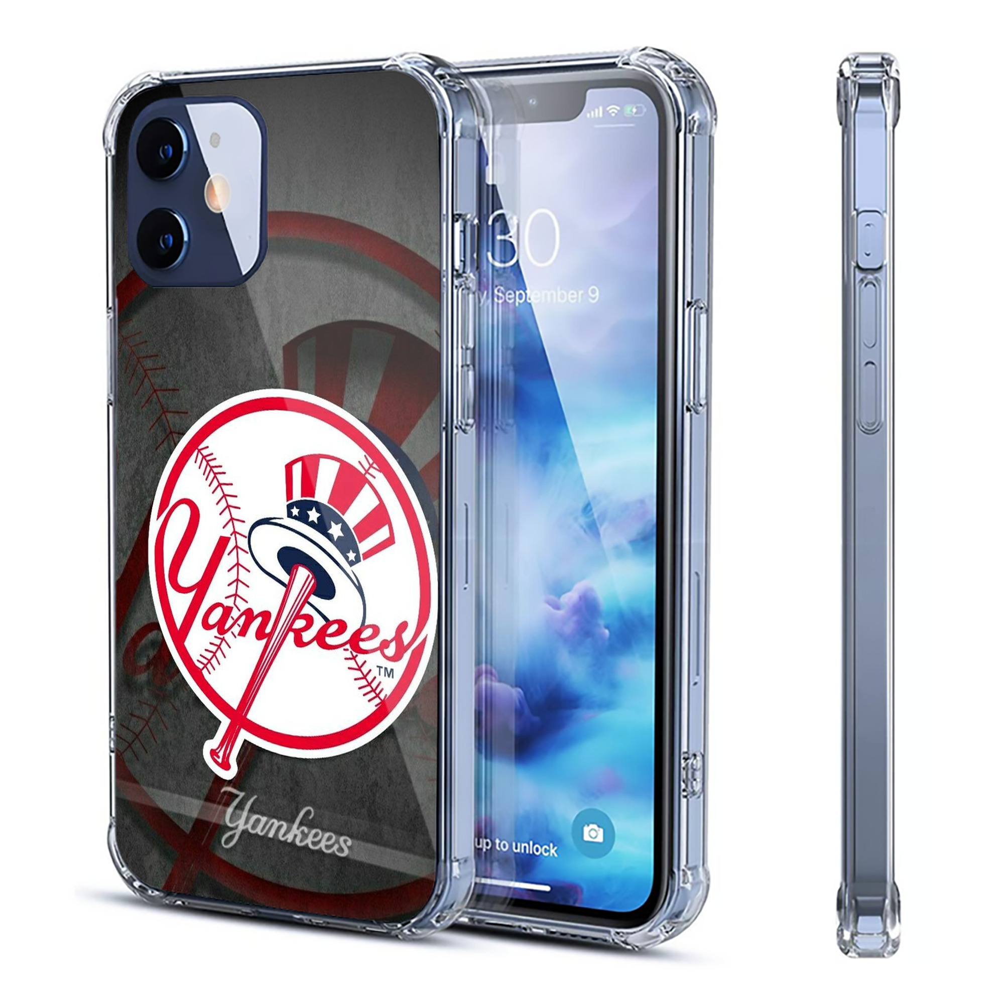 New York Yankees 228 Clear IPhone 12 Case – Soft TPU With UV Print – Enhanced Drop Protection, Precise Fit, Anti-Fingerprint, Customizable Design, Scratch-Resistant, Yellow-Resistant